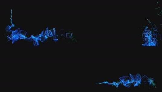 3D抽象数字技术在黑色背景上动画蓝光粒子高清在线视频素材下载