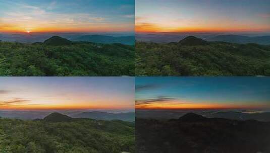 大山日落晚霞延时高清在线视频素材下载