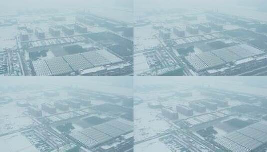 航拍雪景公路高清在线视频素材下载