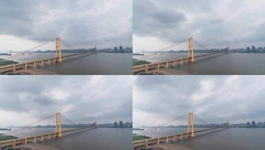 6k武汉杨四港长江大桥延时高清在线视频素材下载