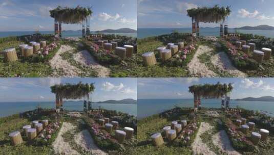 海滩婚礼场地高清在线视频素材下载