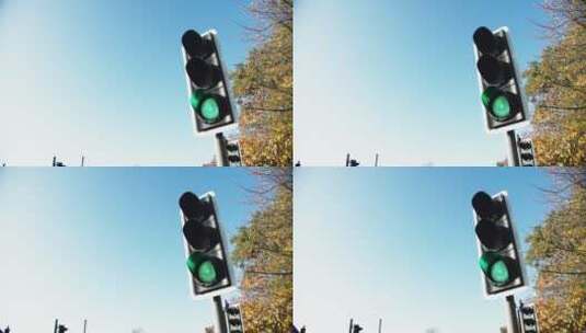 街道上的信号灯高清在线视频素材下载
