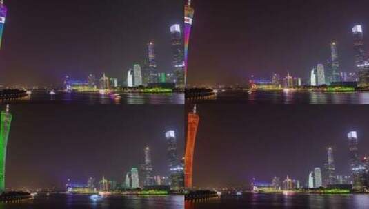 广州城市夜晚景观高清在线视频素材下载