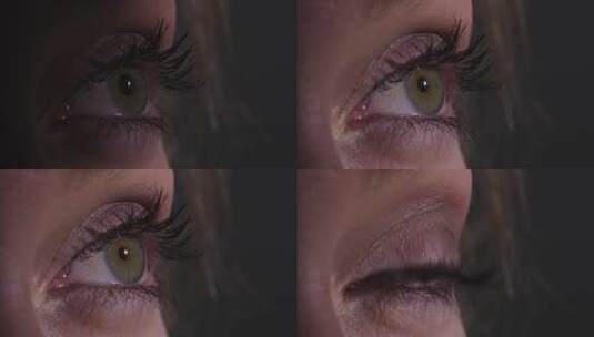绿色眼睛瞳孔特写高清在线视频素材下载