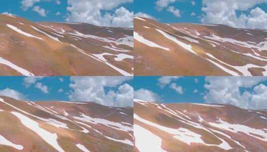 白雪覆盖的山脉天际线景观高清在线视频素材下载