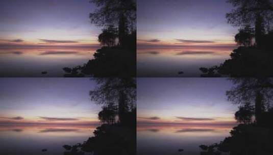 日出前的湖高清在线视频素材下载