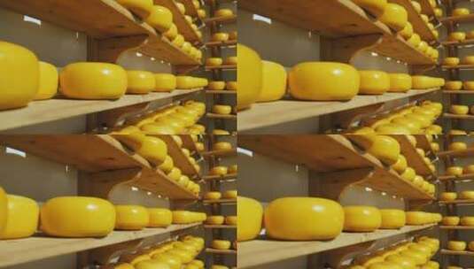 摆在货架上的奶酪高清在线视频素材下载