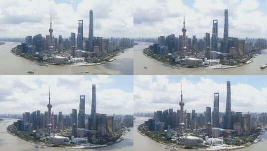上海外滩东方明珠黄浦江4K航拍原素材高清在线视频素材下载