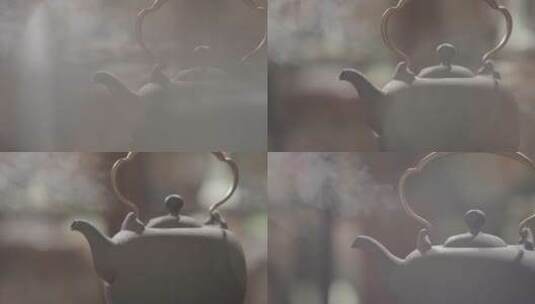意境茶壶冒烟中国风东方文化中式古风写意高清在线视频素材下载