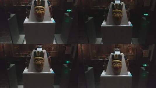 木雕傩面具4K实拍视频高清在线视频素材下载