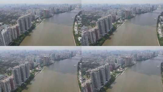 广州珠江航拍高清在线视频素材下载