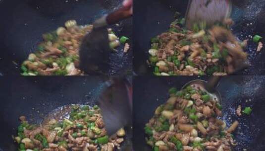 家常菜辣椒炒肉4k视频高清在线视频素材下载