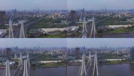 广州番禺洛溪大桥高清在线视频素材下载