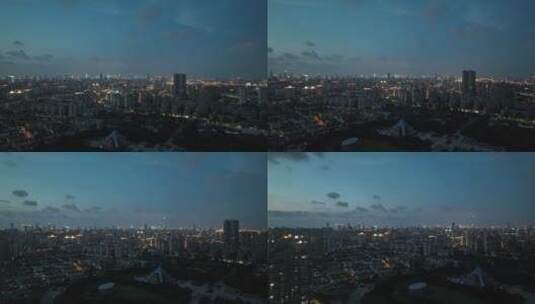 上海浦西傍晚航拍高清在线视频素材下载