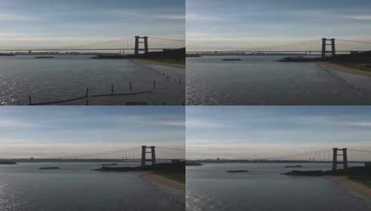 海湾上的桥梁航拍高清在线视频素材下载