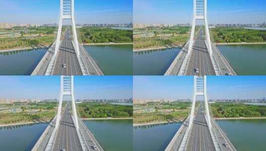 郑州东区航拍北龙湖城市大景金融岛高清在线视频素材下载