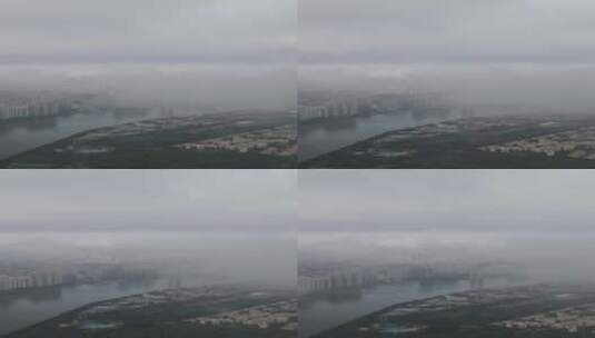 云雾中的广州航拍高清在线视频素材下载