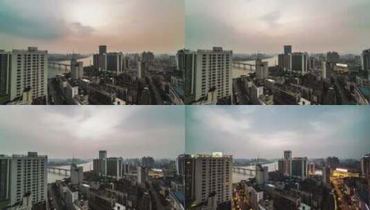 城市风光夜景延时摄影高清在线视频素材下载