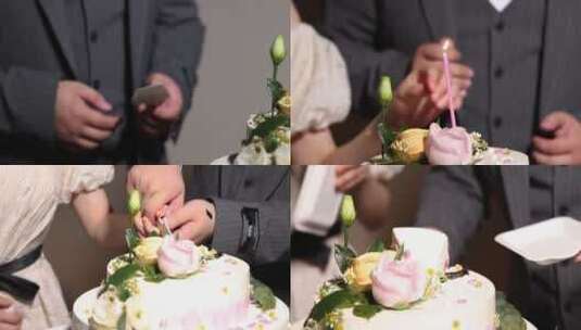 切蛋糕 吹蜡烛 生日 商务 节日 婚礼高清在线视频素材下载