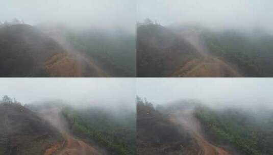 重庆山火后，北碚缙云山迎来降雨，云雾缭绕高清在线视频素材下载