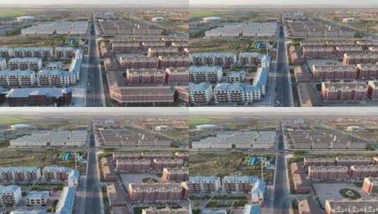 航拍内蒙古牙克石市新区建筑群高清在线视频素材下载
