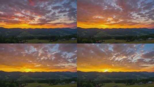 壮丽的夕阳云层的延时摄影高清在线视频素材下载