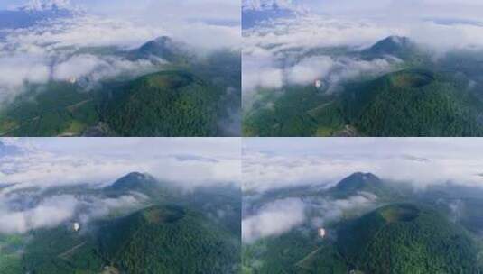 云雾中的腾冲火山地质公园高清在线视频素材下载
