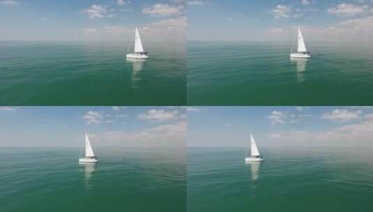 海上小帆船高清在线视频素材下载