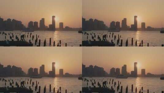 纽约港口建筑景观高清在线视频素材下载