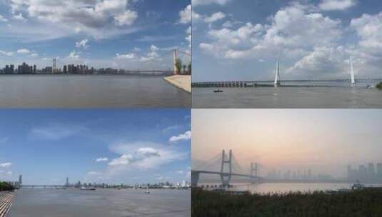 武汉长江大桥延时合集高清在线视频素材下载