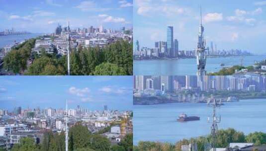 武汉长江大桥国家基建信号塔4K视频素材高清在线视频素材下载