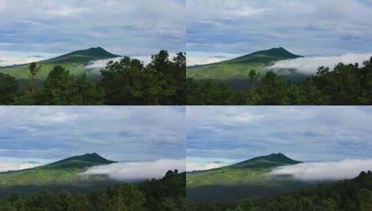 云雾中的腾冲火山森林高清在线视频素材下载