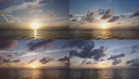 海洋日落的延时拍摄高清在线视频素材下载