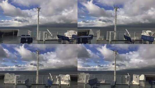 轮船甲板拍摄海洋高清在线视频素材下载
