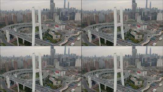 上海·南浦大桥航拍·延时摄影高清在线视频素材下载