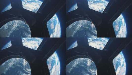 太空船上看到的地球视图4K高清在线视频素材下载