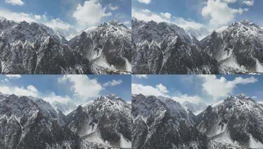 西藏察隅县古玉乡纯净雪山航拍空境高清在线视频素材下载