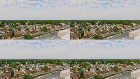 鸟瞰图拍摄美国郊区。房地产，无人机拍摄，高清在线视频素材下载