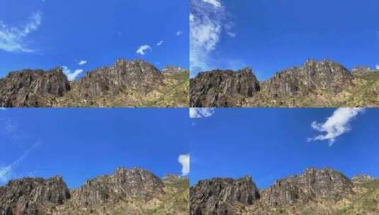 山顶山峰天空云朵4K延时高清在线视频素材下载
