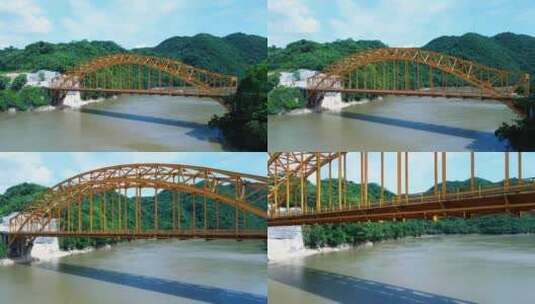 墨西哥恰帕斯的乌萨辛塔河和桥梁。高清在线视频素材下载