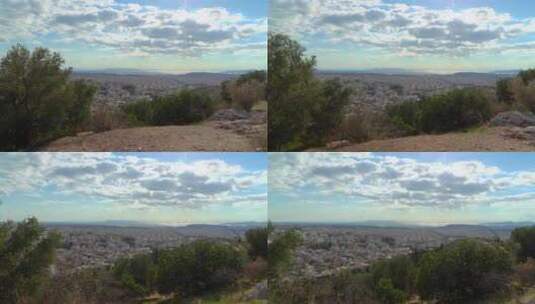 从Philopappos山上看雅典城高清在线视频素材下载