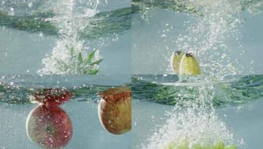 各种水果入水高清在线视频素材下载