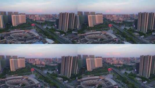 佛山桂城桂澜路家天下城市中轴线高清在线视频素材下载