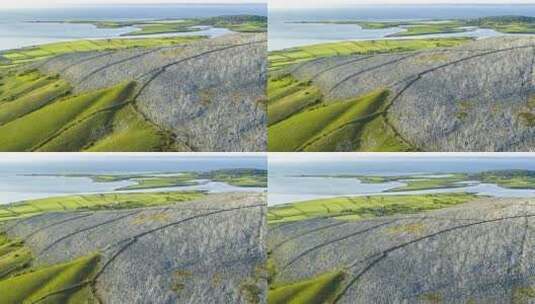 爱尔兰科里布湖丛村鸟瞰图。高清在线视频素材下载