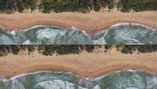 航拍三亚海棠湾海边沙滩浴场高清在线视频素材下载