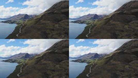 高山云海与湖泊的景观高清在线视频素材下载