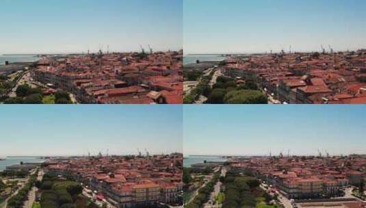 空中俯瞰城镇景观高清在线视频素材下载