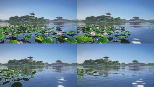 唯美江南湖塘景色动画素材高清在线视频素材下载