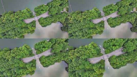 中国杭州西湖风景名胜区杨公堤高清在线视频素材下载