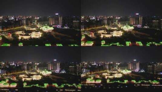 江西南昌城市夜景灯光航拍高清在线视频素材下载